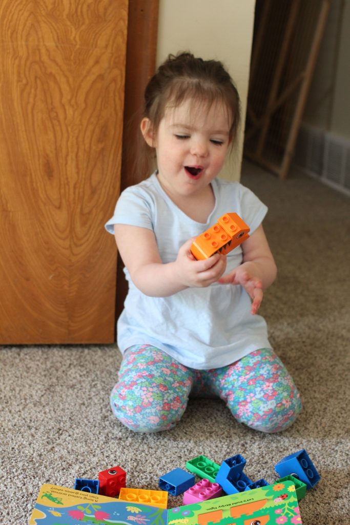 These read and build lego books are so fun for toddlers! A cheap activity to develop toddlers' spatial skills and teach them how to follow lego directions. 