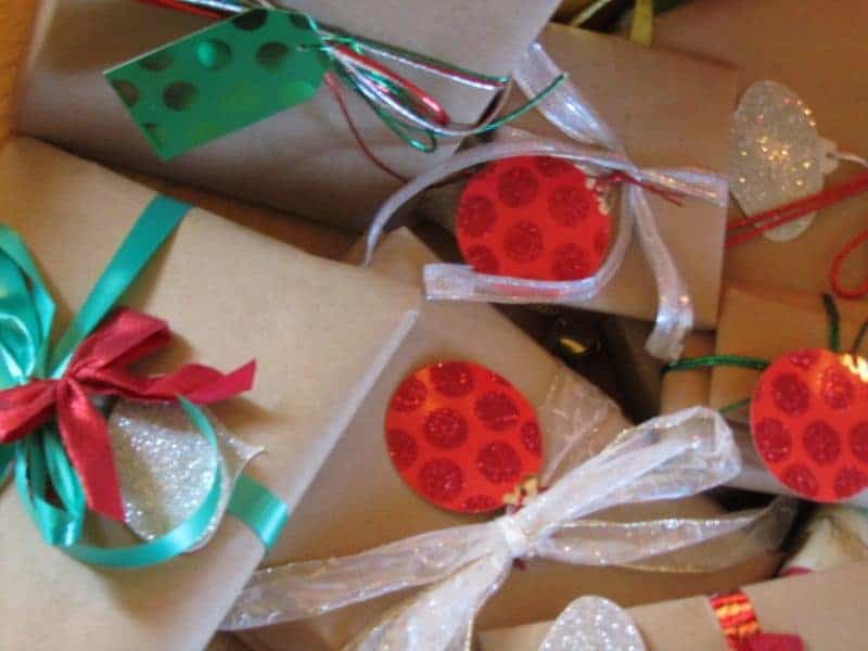 cutting costs at Christmas: brown paper packages tied up with string