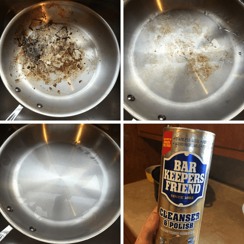 $5 products that are totally worth it! use bar keeper's friend to clean your stainless steel pans