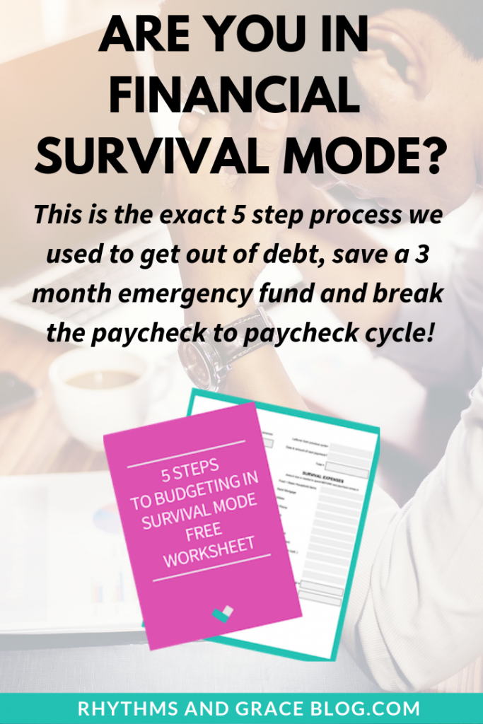 This process totally helped us get out of debt and get ahead financially!! If you're really committed to breaking the paycheck to paycheck cycle, this will help you like it helped us! #budget #personalfinance #debtpayoff #studentloans budgeting in survival mode