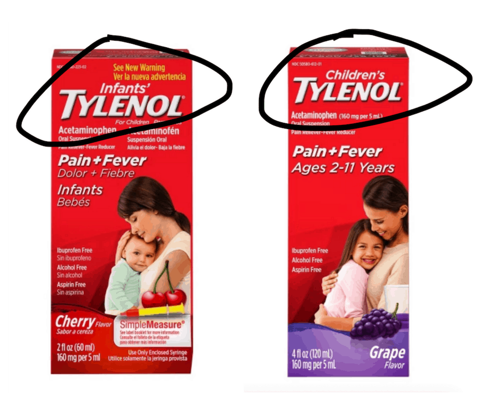 children's tylenol vs infant tylenol