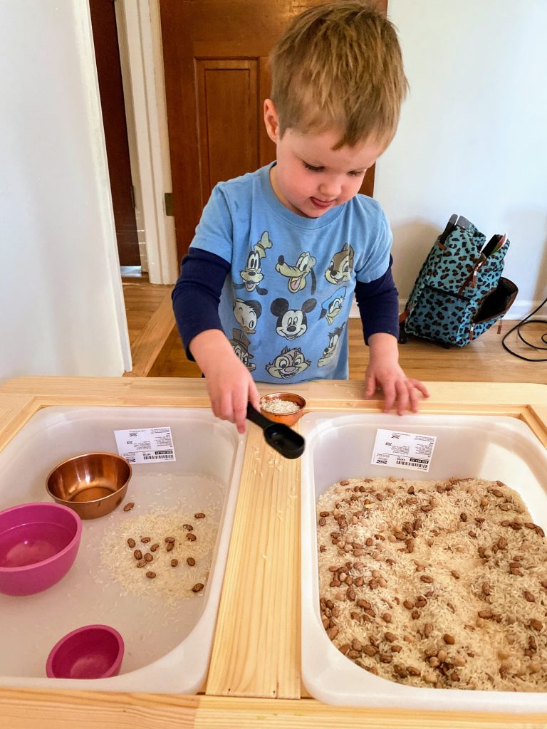 ikea flisat as simple sensory bin toddler gift