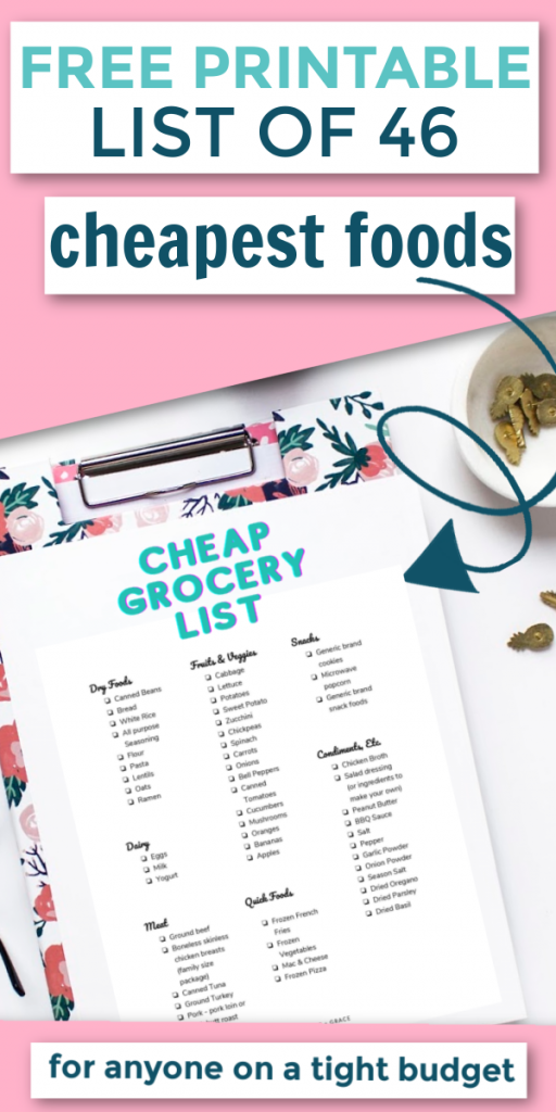cheap grocery list